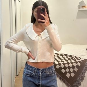 LoveShackFancy Ivory Cashmere Cardigan